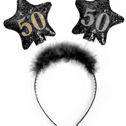 Stirnband 50 Years Stars Schwarz