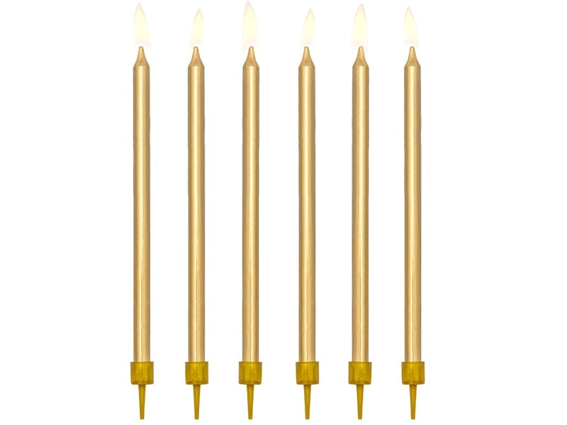 Goldene Kerzen 12,5cm 12Stk.