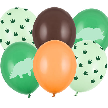 Dinosaurier Ballons Grün 30cm 6Stk