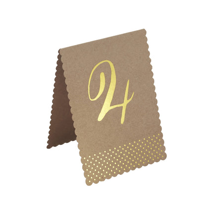 Tischnummern Braun/Gold 12 Stk.
