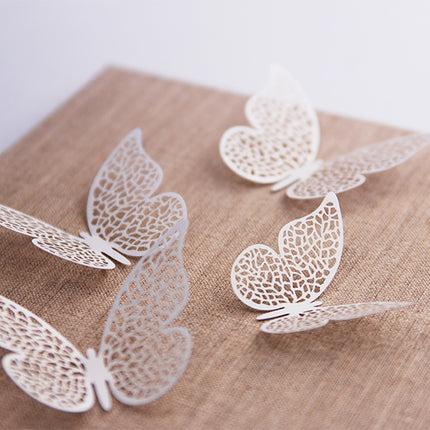 Tischdekoration Schmetterling Papier Weiß 8cm 10Stk