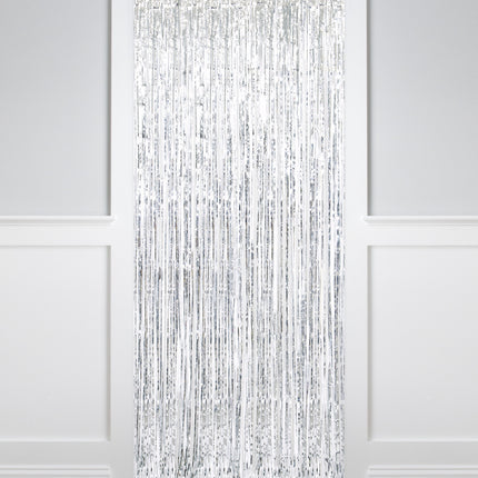 Silberner Türvorhang Metallic 2m