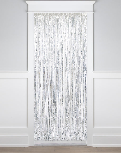 Silberner Türvorhang Metallic 2m