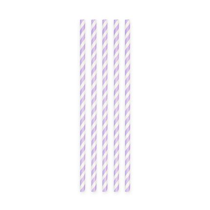Strohhalme Lila Gestreift 19cm 20Stück