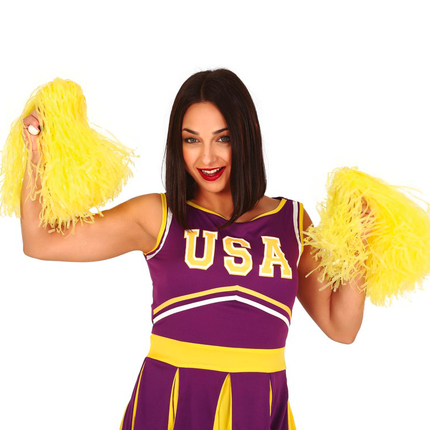 Pom-Pom Gelb 80cm 2Stück