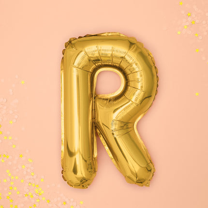 Folienballon Buchstabe R Gold Leer 35cm