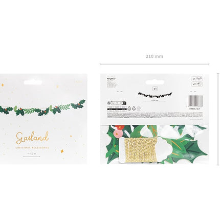 Weihnachtsgirlande Stechpalme 1,5 m