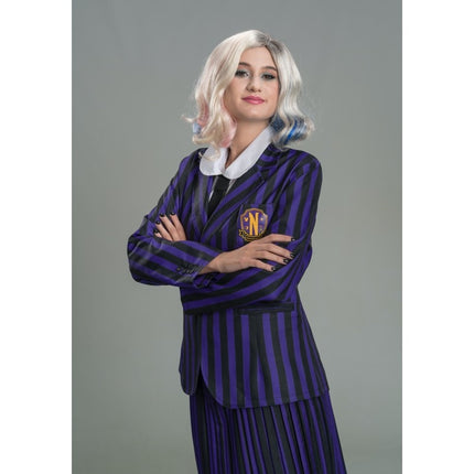 Kostüm Mittwoch Schuluniform Schwarz/Lila