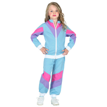 Neon 80S Trainingsanzug Fault Blau Kind
