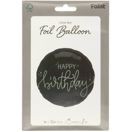 Happy Birthday Helium Ballon Schwarz Weiß Leer 45cm