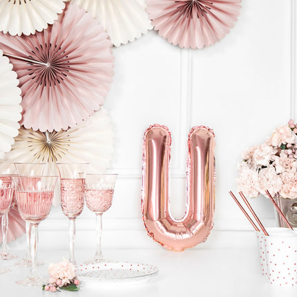 Folienballon Buchstabe U Rose Gold Leer 35cm