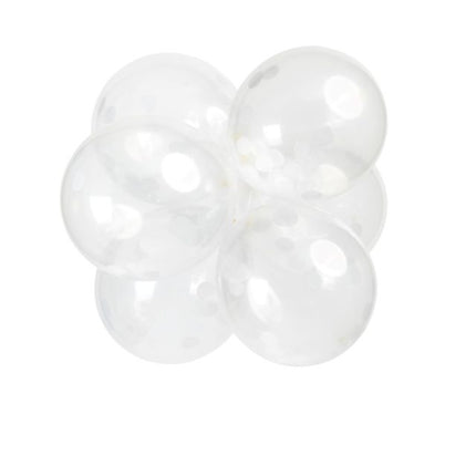 Konfetti Ballons Weiß 30cm 6Stk