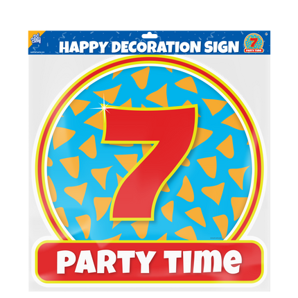 Türschild 7 Jahre Bunt 50cm