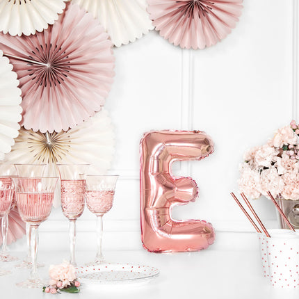 Folienballon Buchstabe E Rose Gold Leer 35cm