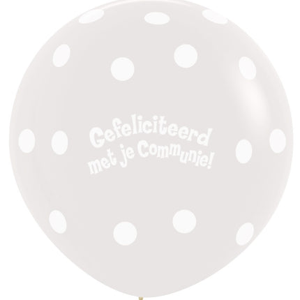 Ballons Kommunion Polka Dots Kristallklar 91cm 2pcs