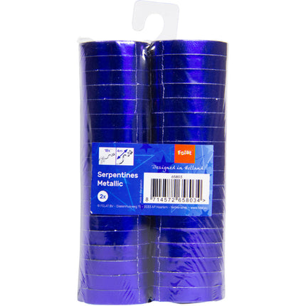 Blaue Serpentinen Metallic 4m 18 Ringe 2St