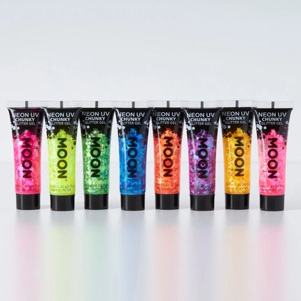 Moon Glow Neon UV Chunky Glitter Gel Magenta 12ml