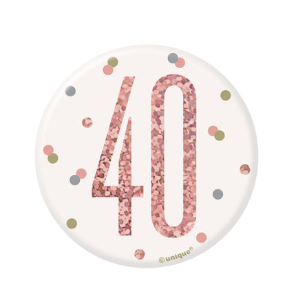 Knopf 40 Jahre Rose Gold 8cm