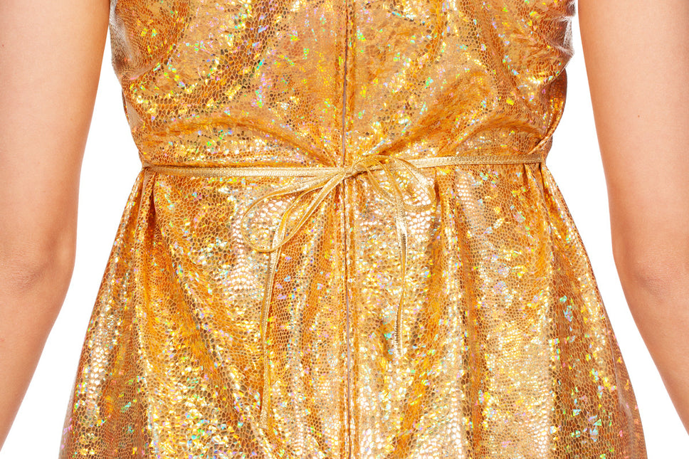 Festival Kleid Gold Metallic