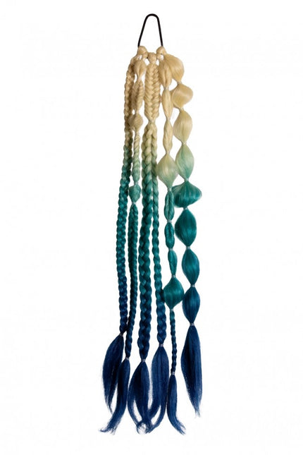Haarverlängerung Festival Blond/Aqua/Blau