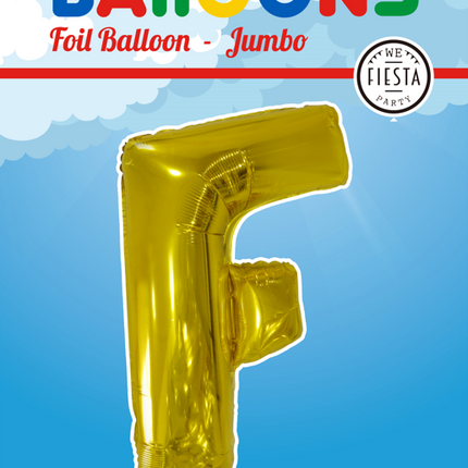 Folienballon Buchstabe F Gold XL 102cm leer