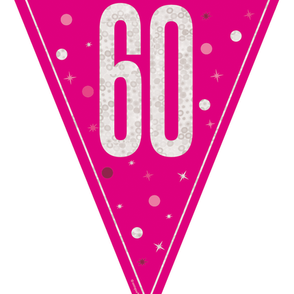 60 Jahre Girlande Rosa 2,5m