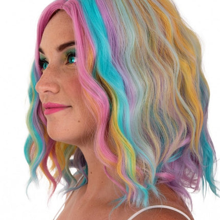 Perücke Alicia Halb lang mit Welle Pastellfarben