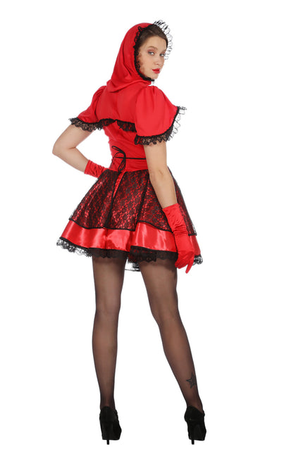 Frauen Kapuzenkleid Rot