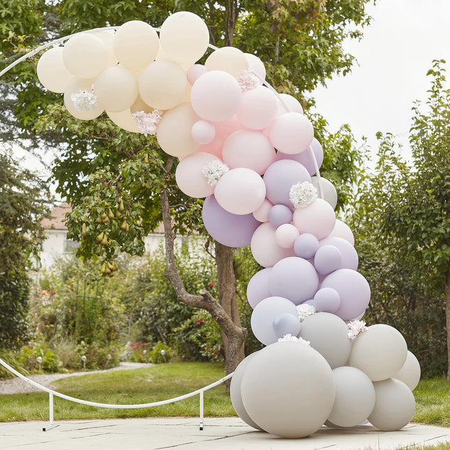 Lila Grau Rosa Ballonbogen Matte XL DIY Set
