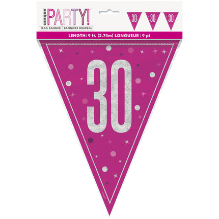 30 Jahre Girlande Rosa 2,5m