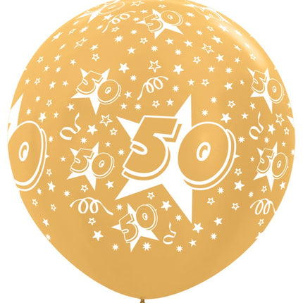 Ballons Nummer 50 Metallic Gold 91cm 2Stk