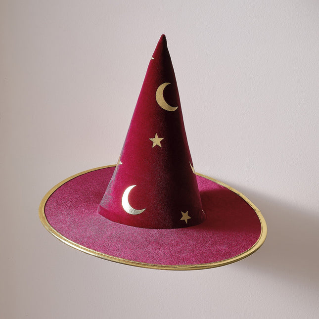 Halloween Hexenhut Bordeaux Rot Kind