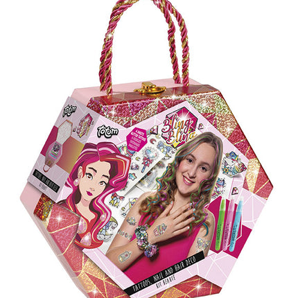 Bling Bling Tattoo, Nagel und Haar Set