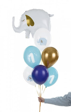 Ballons 1 Jahr Mix Blau 30cm 6Stk