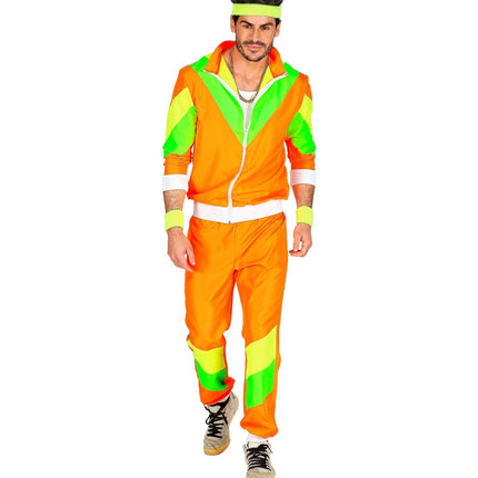 Neon 80S Trainingsanzug Faulty Grün Orange