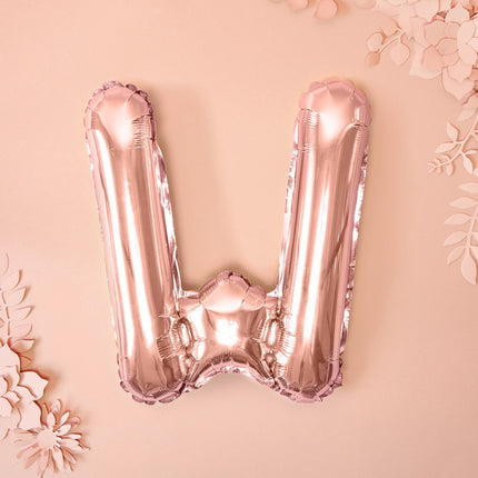 Folienballon Buchstabe W Rose Gold Leer 35cm