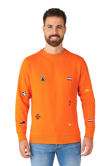 Orange Holland Hup Pullover Männer <tc>OppoSuits</tc>