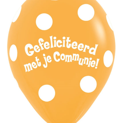 Ballons Kommunion Polka Dots Mango 30cm 50Stk.