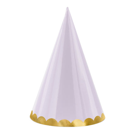 Bunte Partyhüte Pastell 16cm 6 Stk.