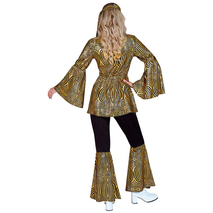 Hippie 60S Kostüm Gold Damen