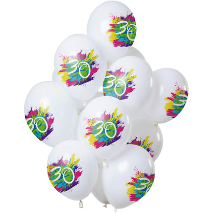 Ballons 30 Jahre Party 30cm 12Stk