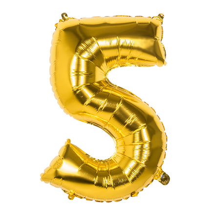 Goldener Zahlenballon 5 Jahre 86cm