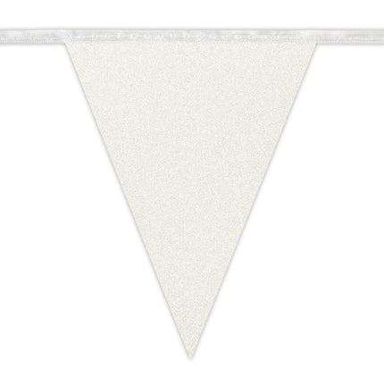 Weiße Girlande Glitzerpapier 6m