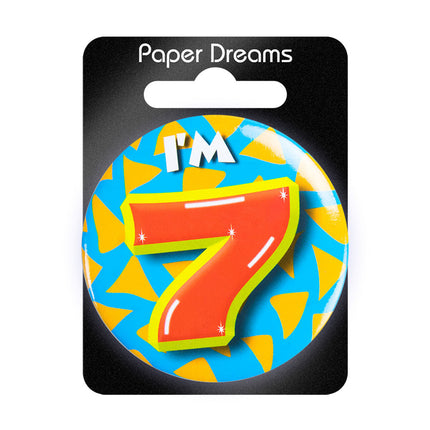 Ich bin 7 Button 7 Jahre 5,5cm