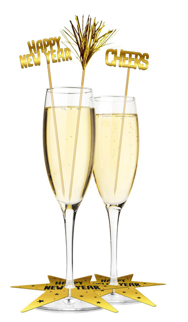 Glasmarker Happy New Year 12 Stück