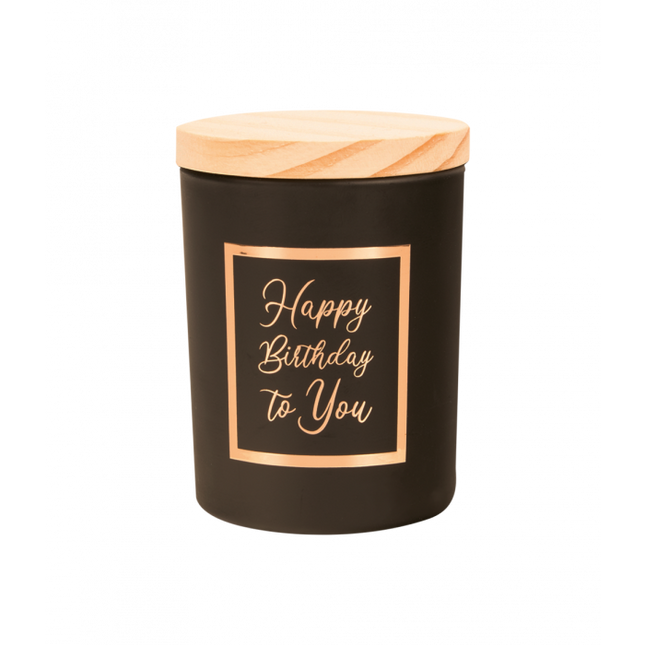 Duftkerze Happy Birthday Schwarz 8cm