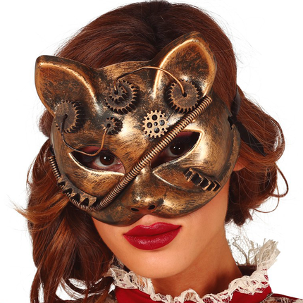 Steampunk Katze Maske