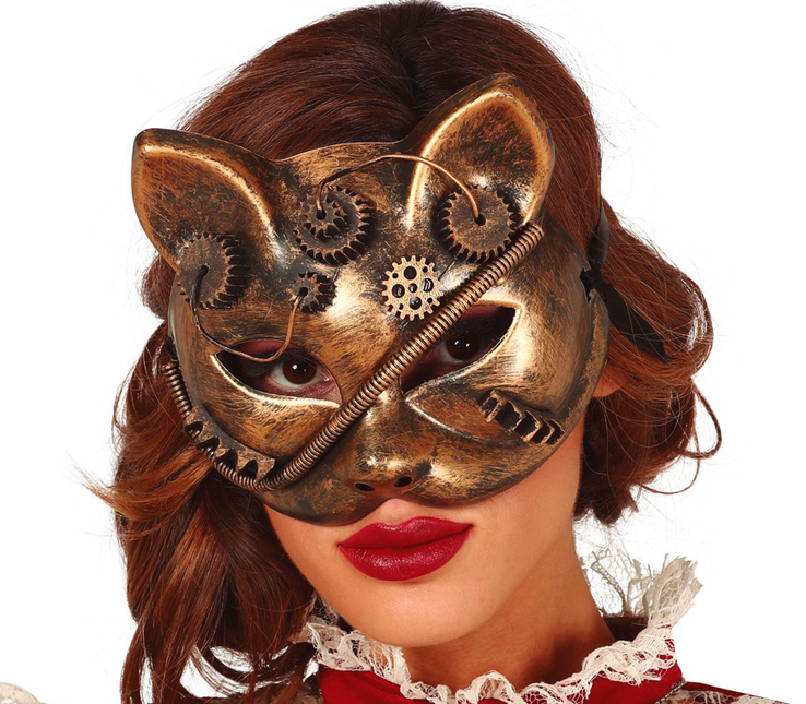 Steampunk Katze Maske