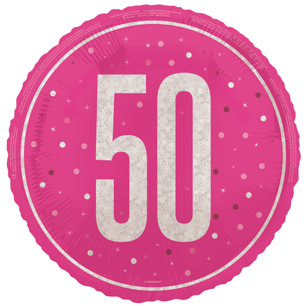 50 Jahre Helium Ballon Rosa Leer 45cm