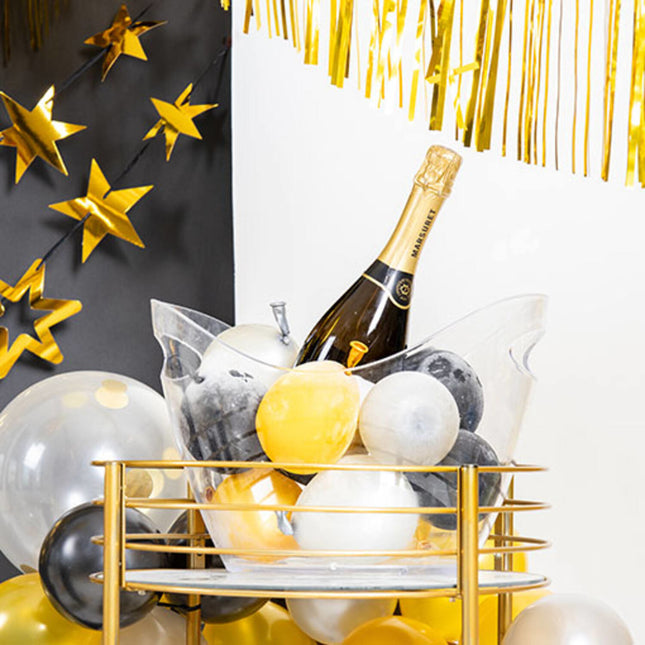 Farbige Ballons Schwarz Gold Silber Metallisch 13cm 50Stk
